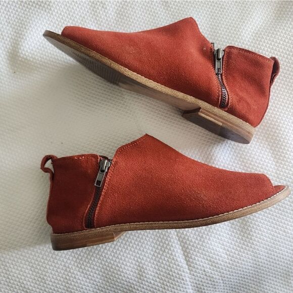 Anthropologie Kelsi Dagger Brooklyn fall suede leather both size zip flats shoes - Picture 1 of 14